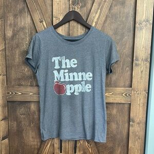 Target Minneapolis Gray Short Sleeve Tee with Red Apple Graphic